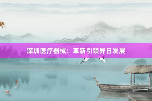 深圳医疗器械:革新引颈异日发展